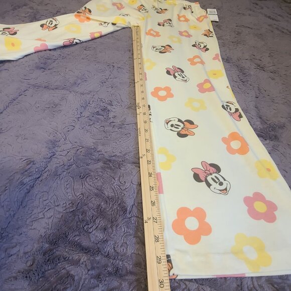 NWT Disney Minnie Mouse Drawstring 60% Cotton Cream Lounge Pants Juniors Size L - Picture 10 of 13